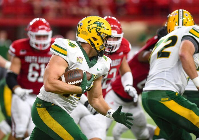 North Dakota State’s Hunter Luepke carries the ball.