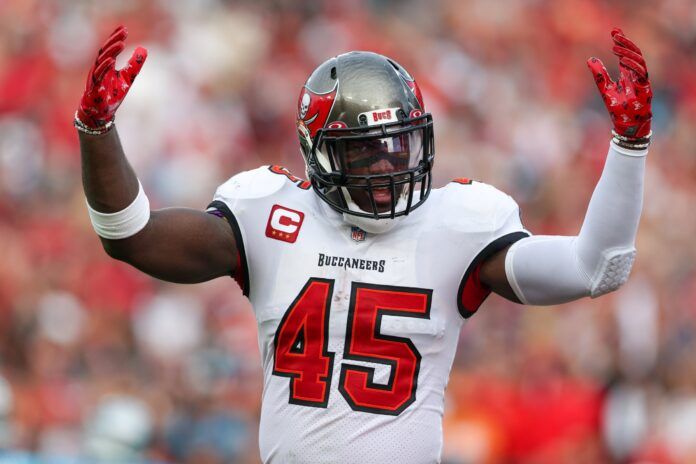 Tampa Bay Buccaneers LB Devin White (45) reacts after a play.