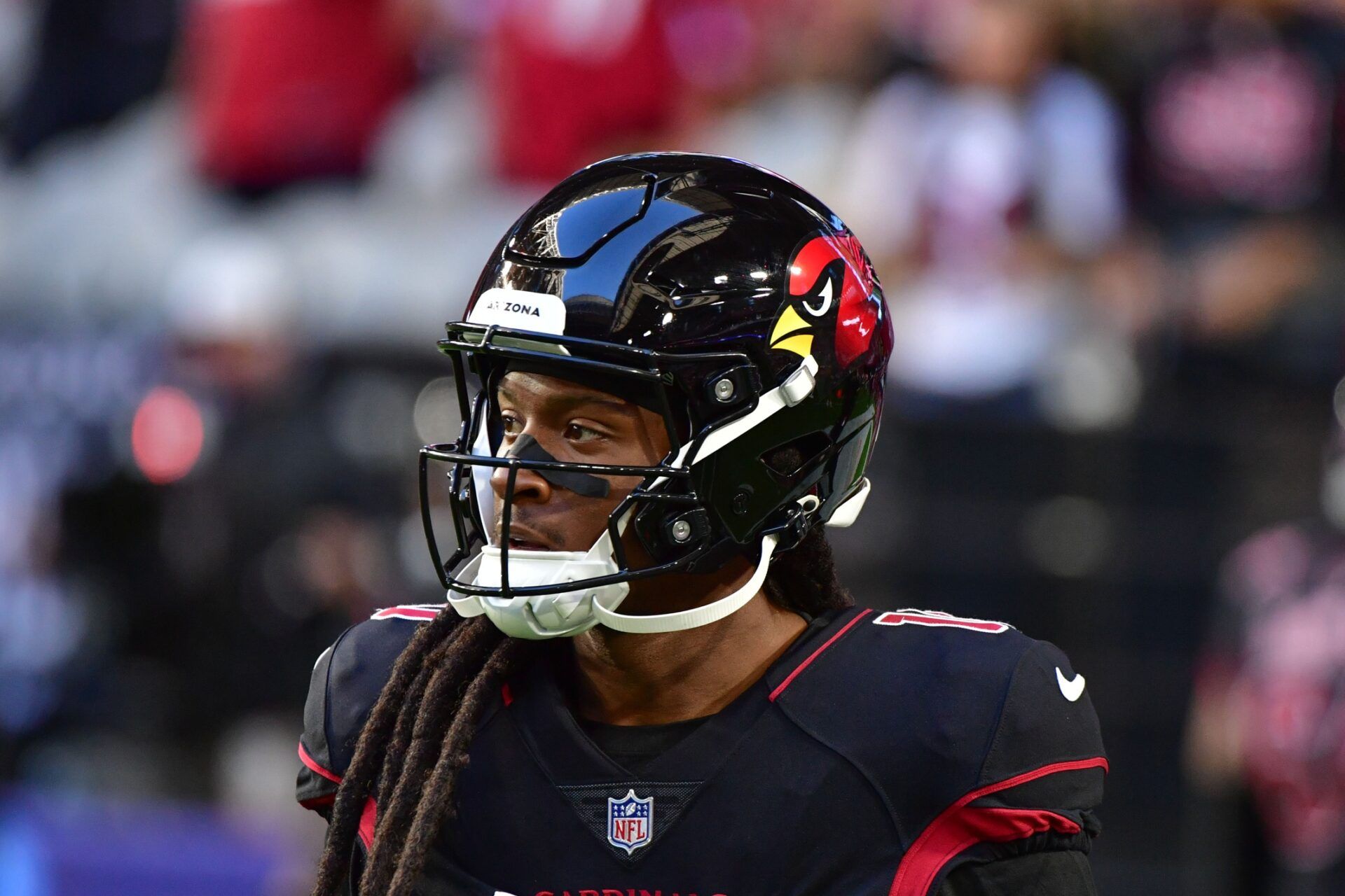 Arizona Cardinals WR DeAndre Hopkins (10) looks on before a game.