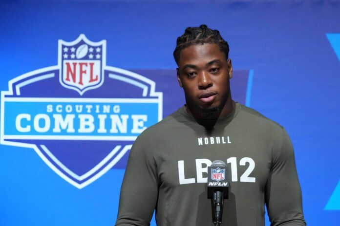 Shaka Heyward during the NFL Scouting Combine at the Indiana Convention Center.