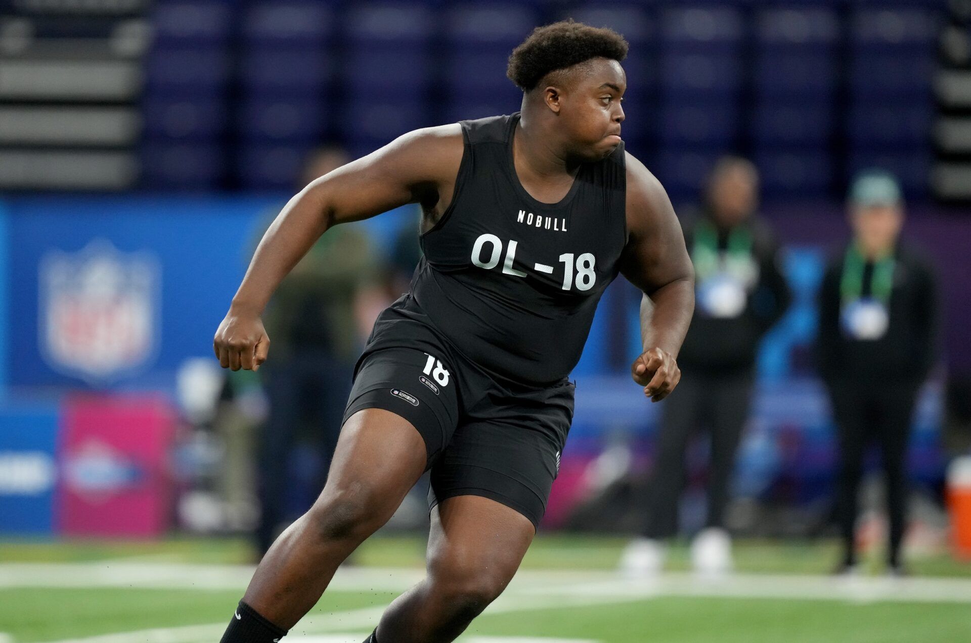 Jon Gaines II during the NFL Scouting Combine at Lucas Oil Stadium.