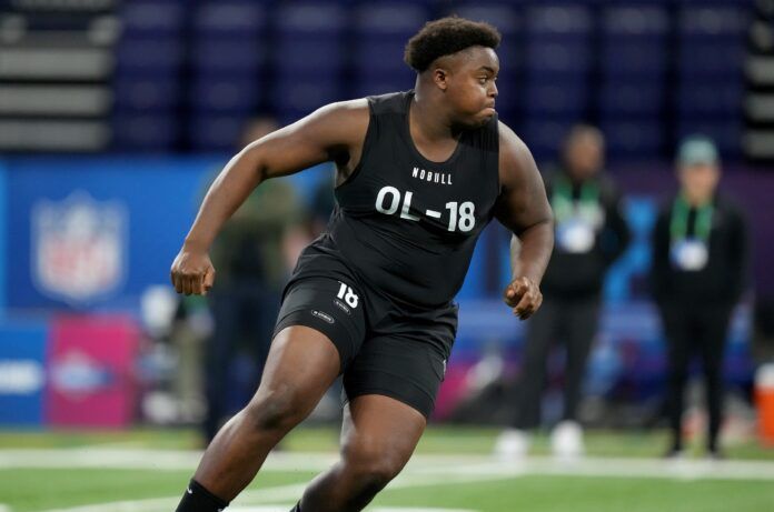 Jon Gaines II during the NFL Scouting Combine at Lucas Oil Stadium.