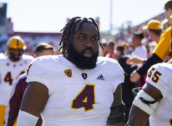 Arizona State DT Nesta Jade Silvera (4) during a game against Arizona.