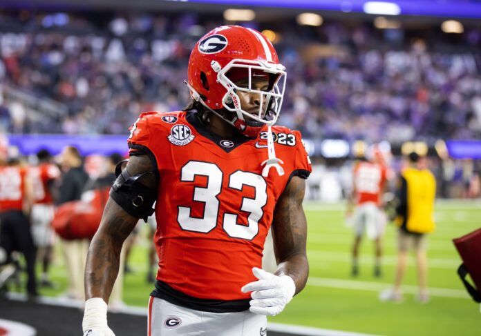 Georgia EDGE Robert Beal Jr. (33) during the CFP National Championship against TCU.