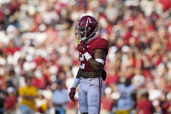 Alabama DeMarcco Hellams (2) looks on during a game.