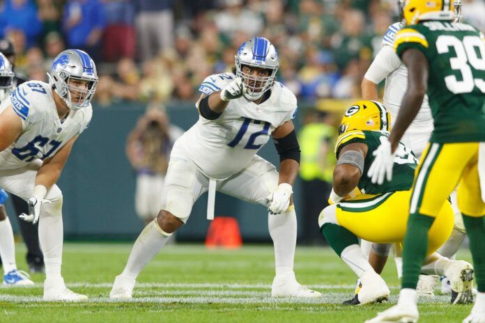 Halapoulivaati Vaitai (72) during the game against the Green Bay Packers at Lambeau Field.