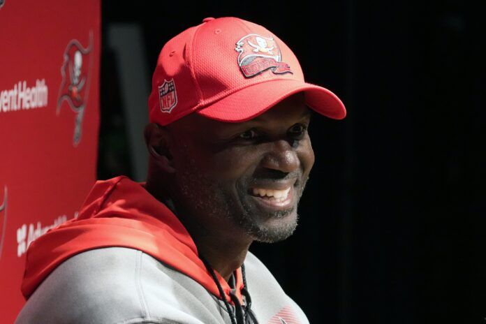 Todd Bowles at press conference at the FC Bayern Campus.