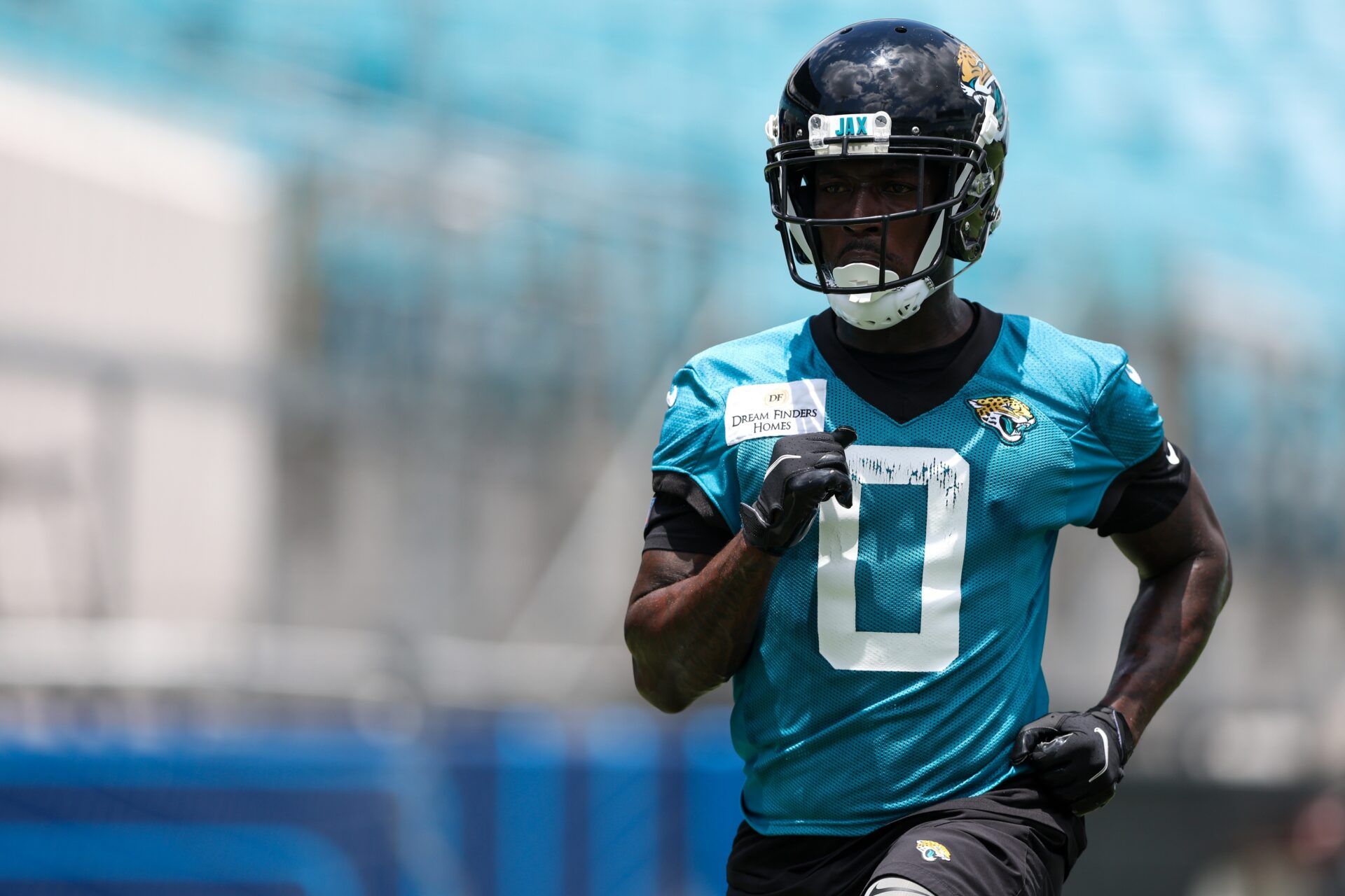 Calvin Ridley (0) participates in mandatory mini camp at TIAA Bank field.