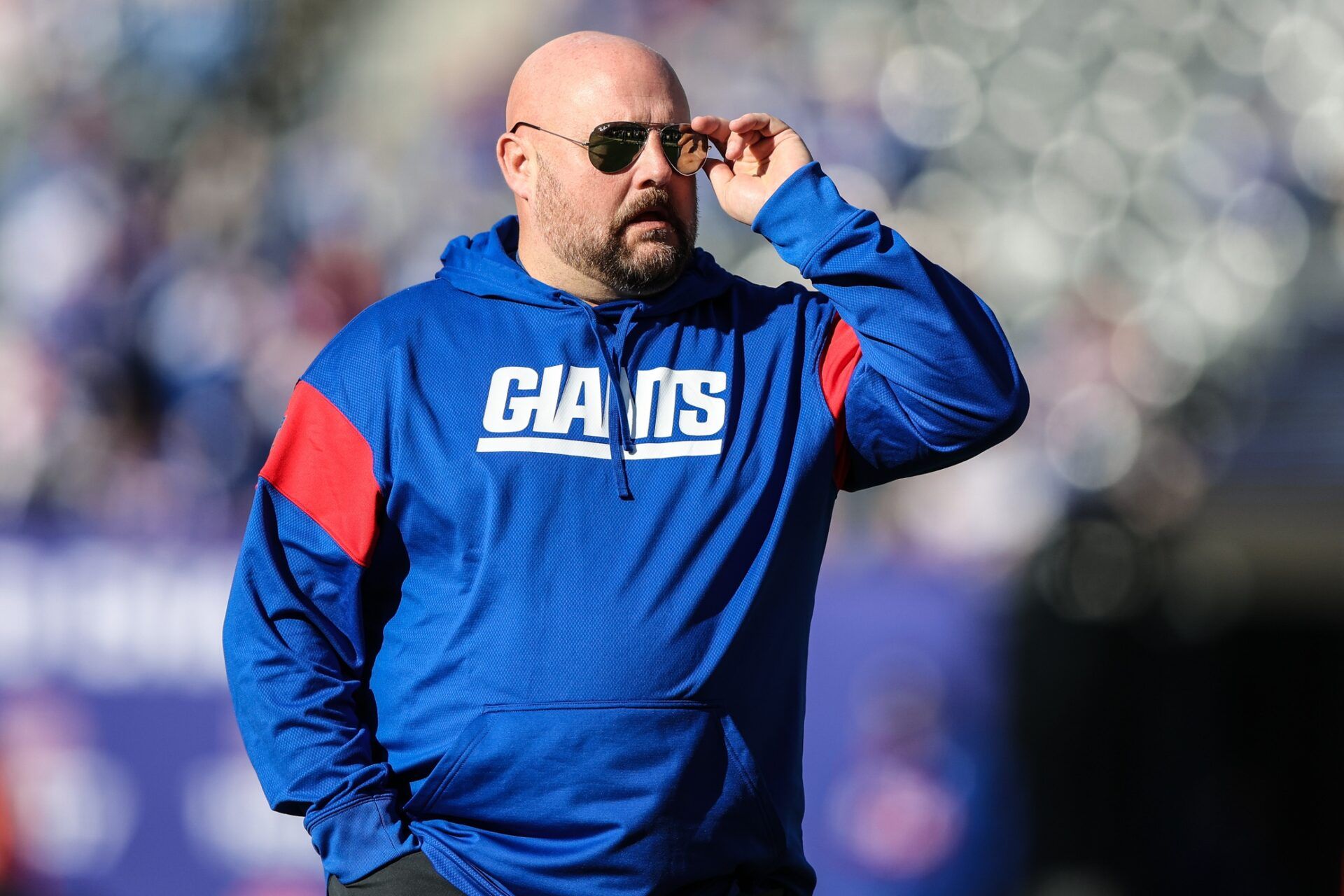 Brian Daboll looks on before the game against the Indianapolis Colts at MetLife Stadium.