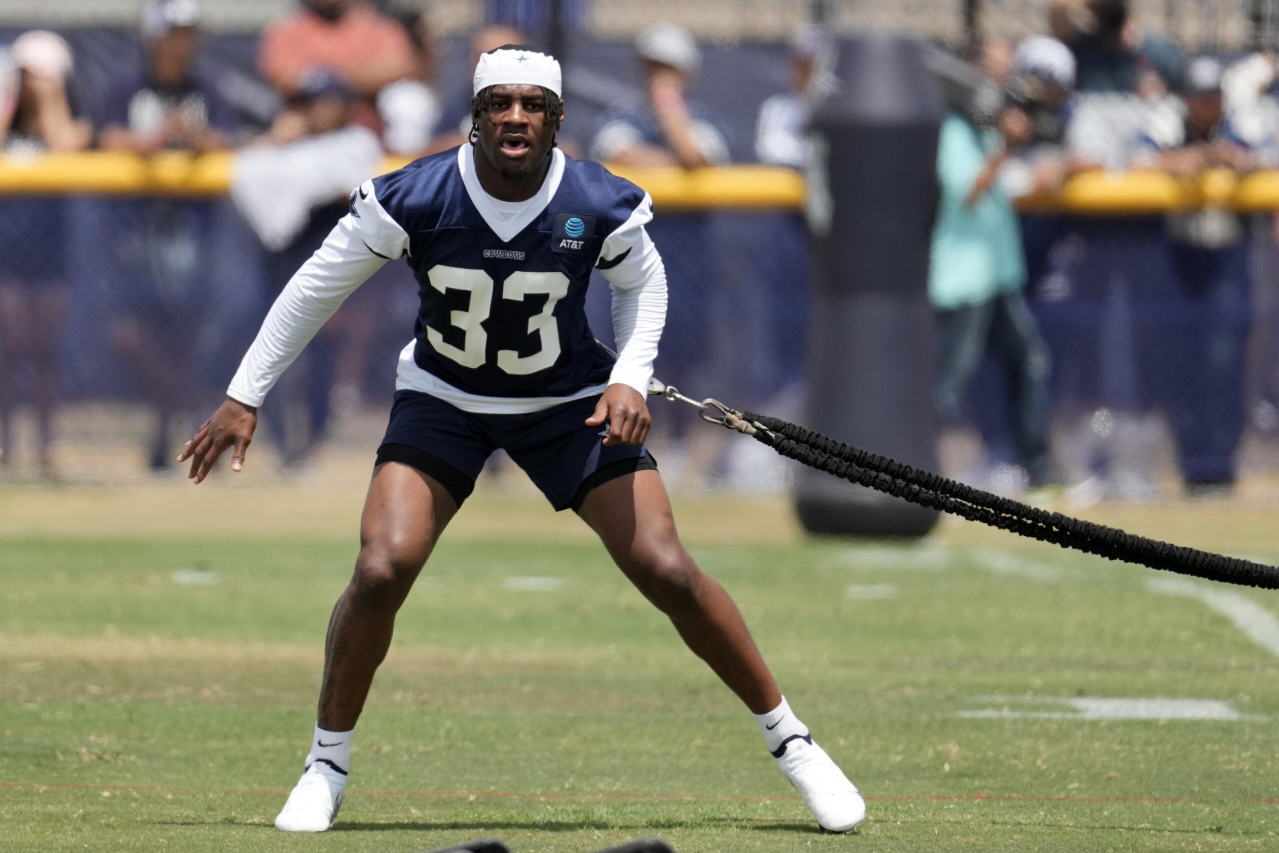 Damone Clark (33) during training camp at the River Ridge Fields.