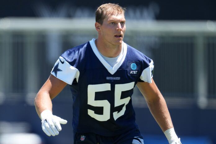 Leighton Vander Esch (55) during training camp at Marriott Residence Inn-River Ridge Playing Fields.