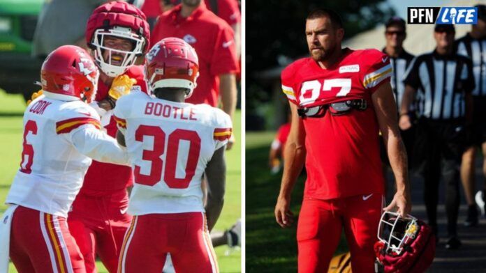 Travis Kelce gets in training camp scuffle.