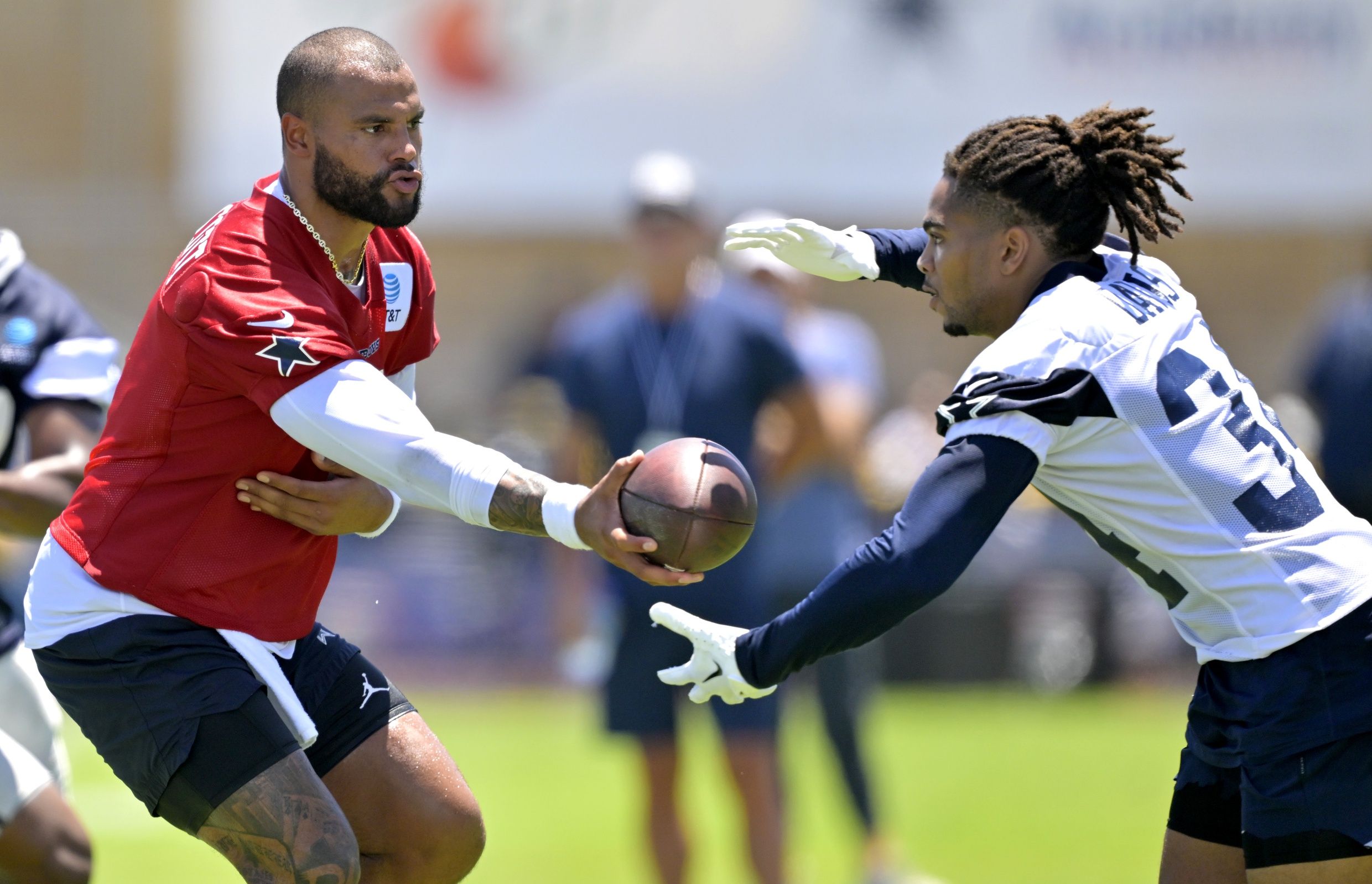 Malik Davis (34) during training camp at River Ridge Playing Fields in Oxnard, CA.