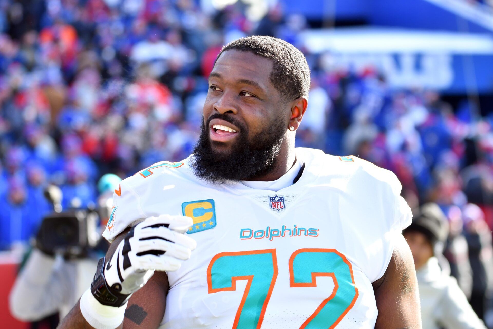 Miami Dolphins OT Terron Armstead (72) before the team's game against the Buffalo Bills.