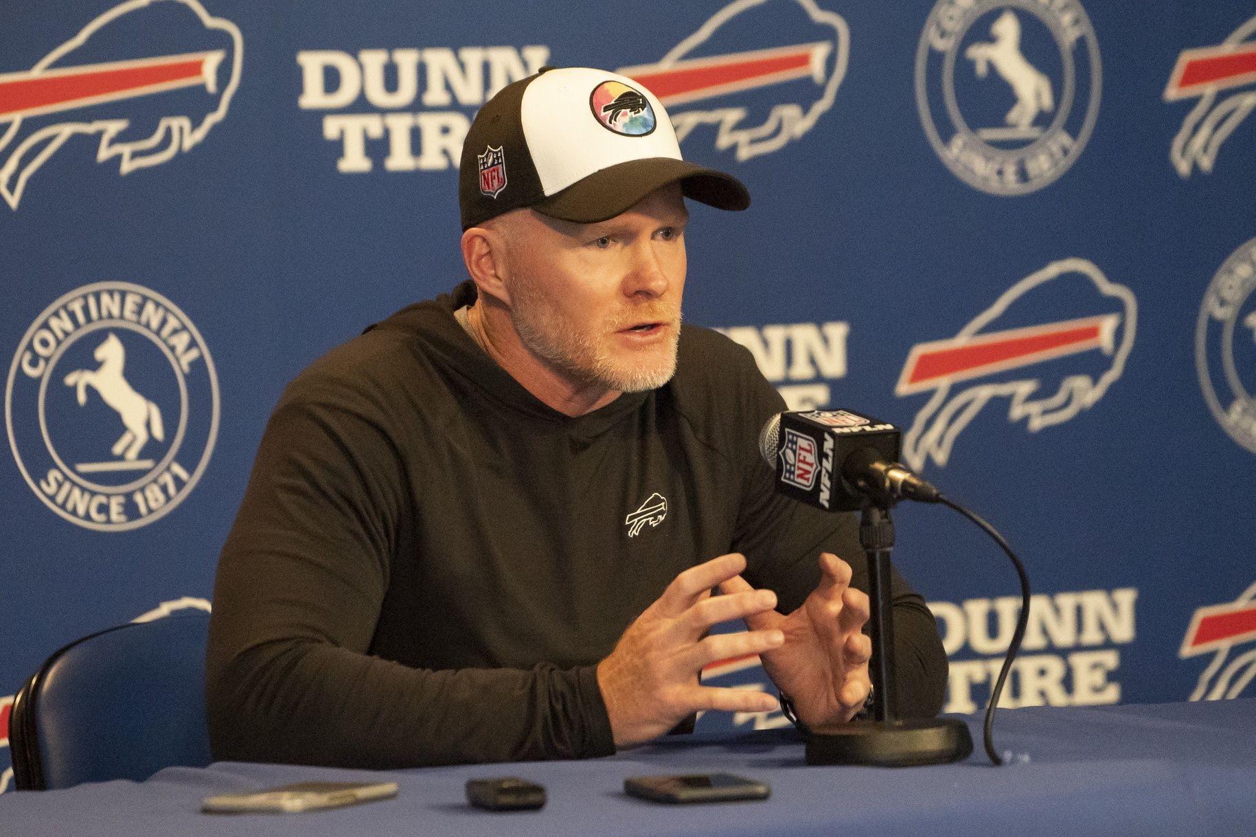 Buffalo Bills head coach Sean McDermott speaks at a press conference during Buffalo Bills Minicamp.