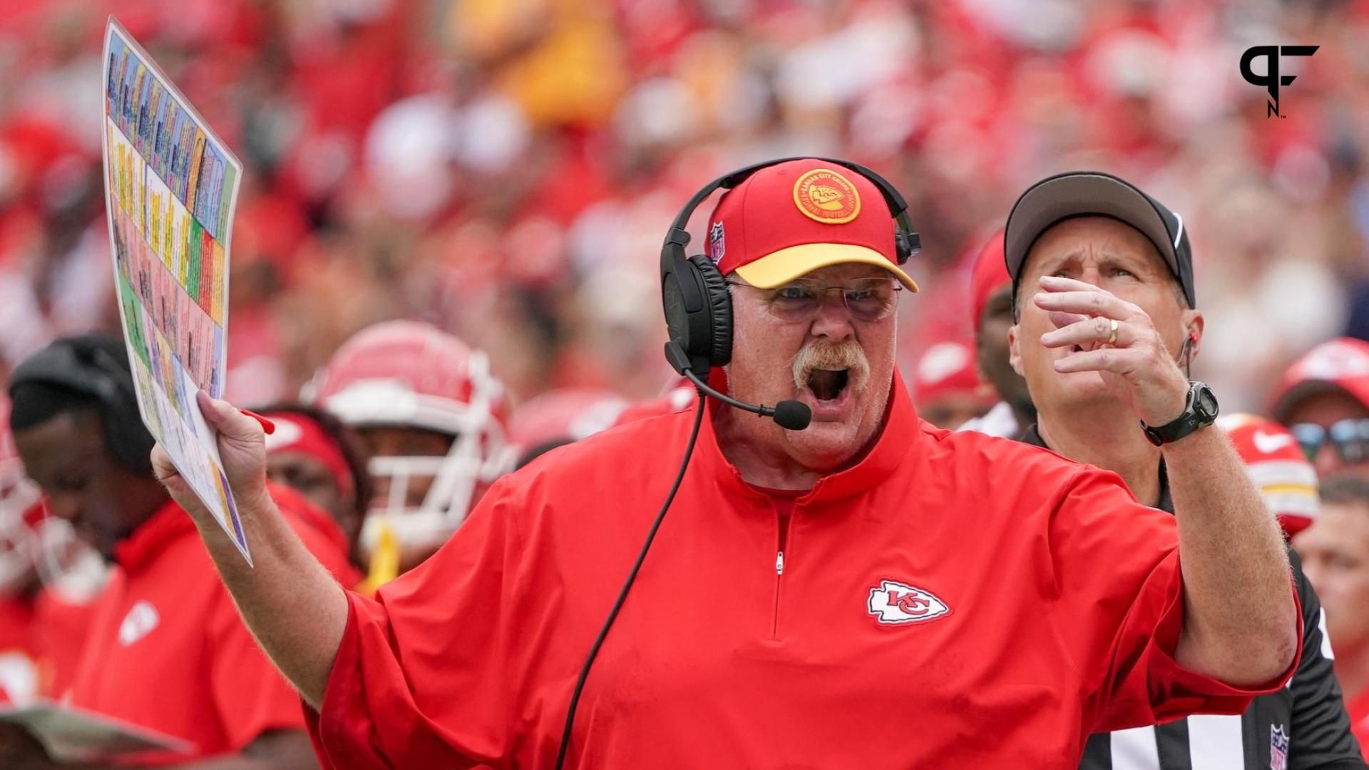 Kansas City Chiefs head coach Andy Reid reacts after a no-call against the Cleveland Browns.