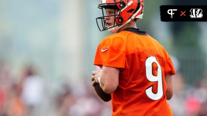 Cincinnati Bengals QB Joe Burrow (9) during training camp.