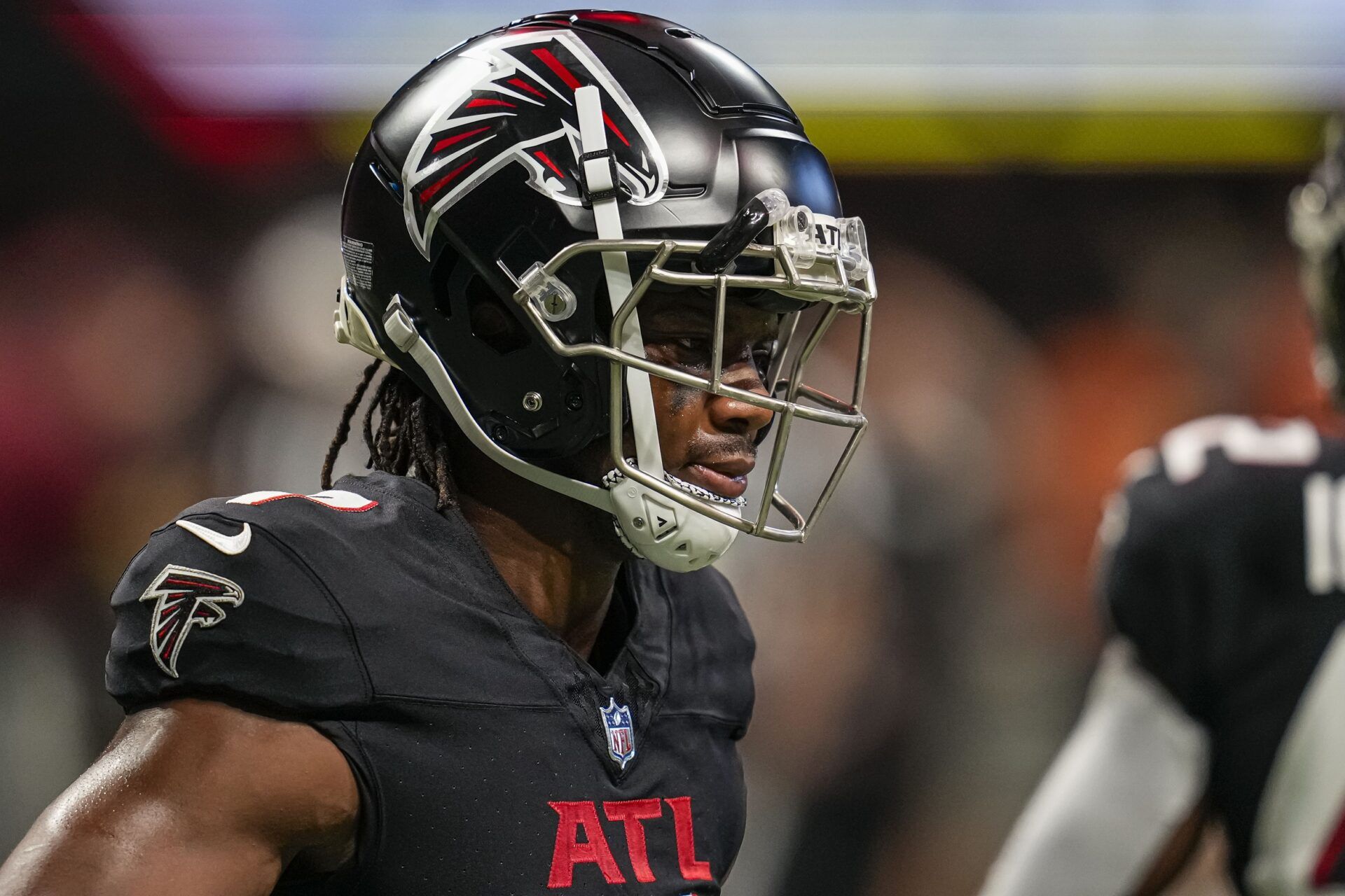 Atlanta Falcons RB Bijan Robinson (7) on the field prior to the game against the Cincinnati Bengals.