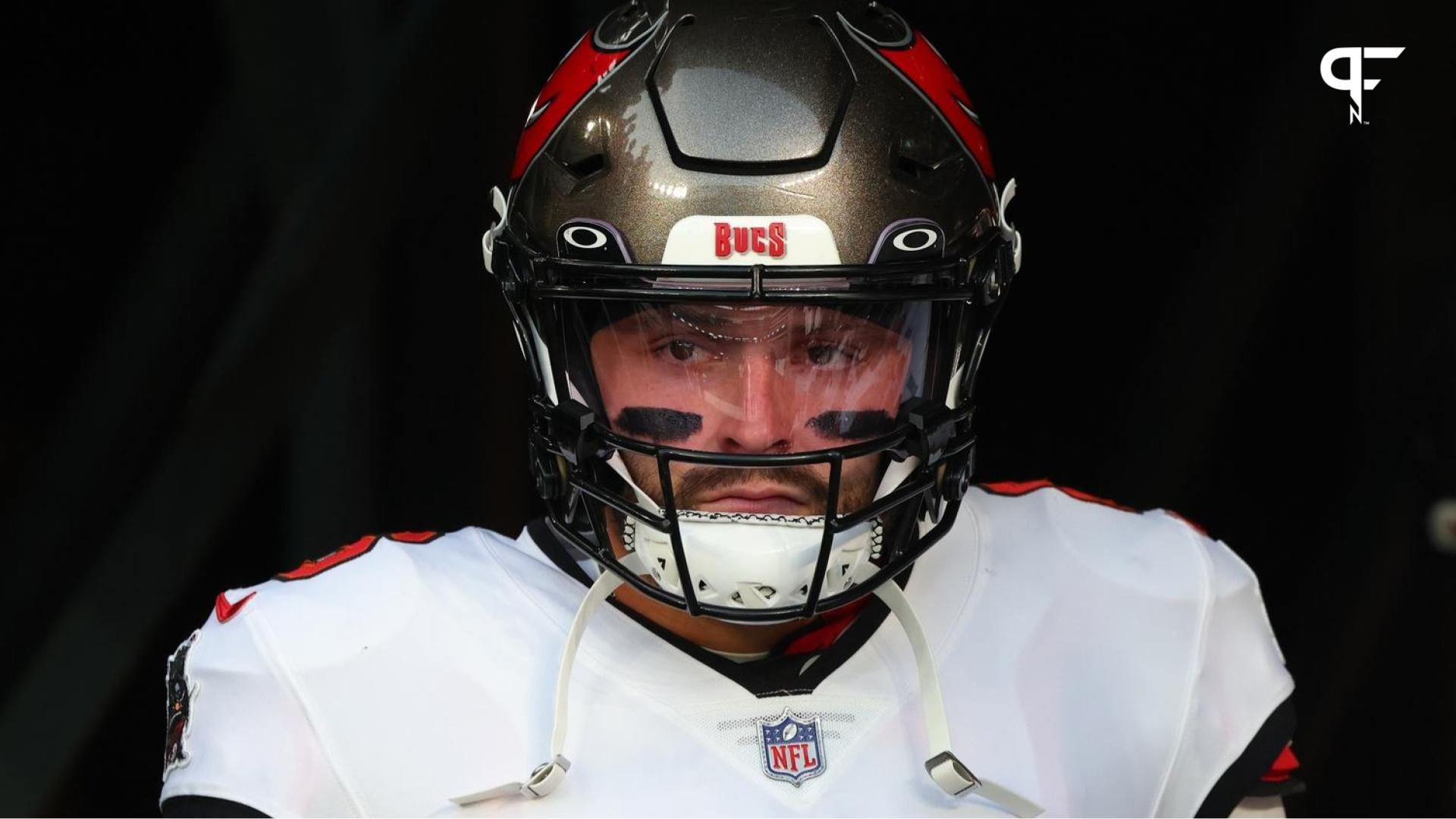 Tampa Bay Buccaneers QB Baker Mayfield (6) waits in the tunnel.