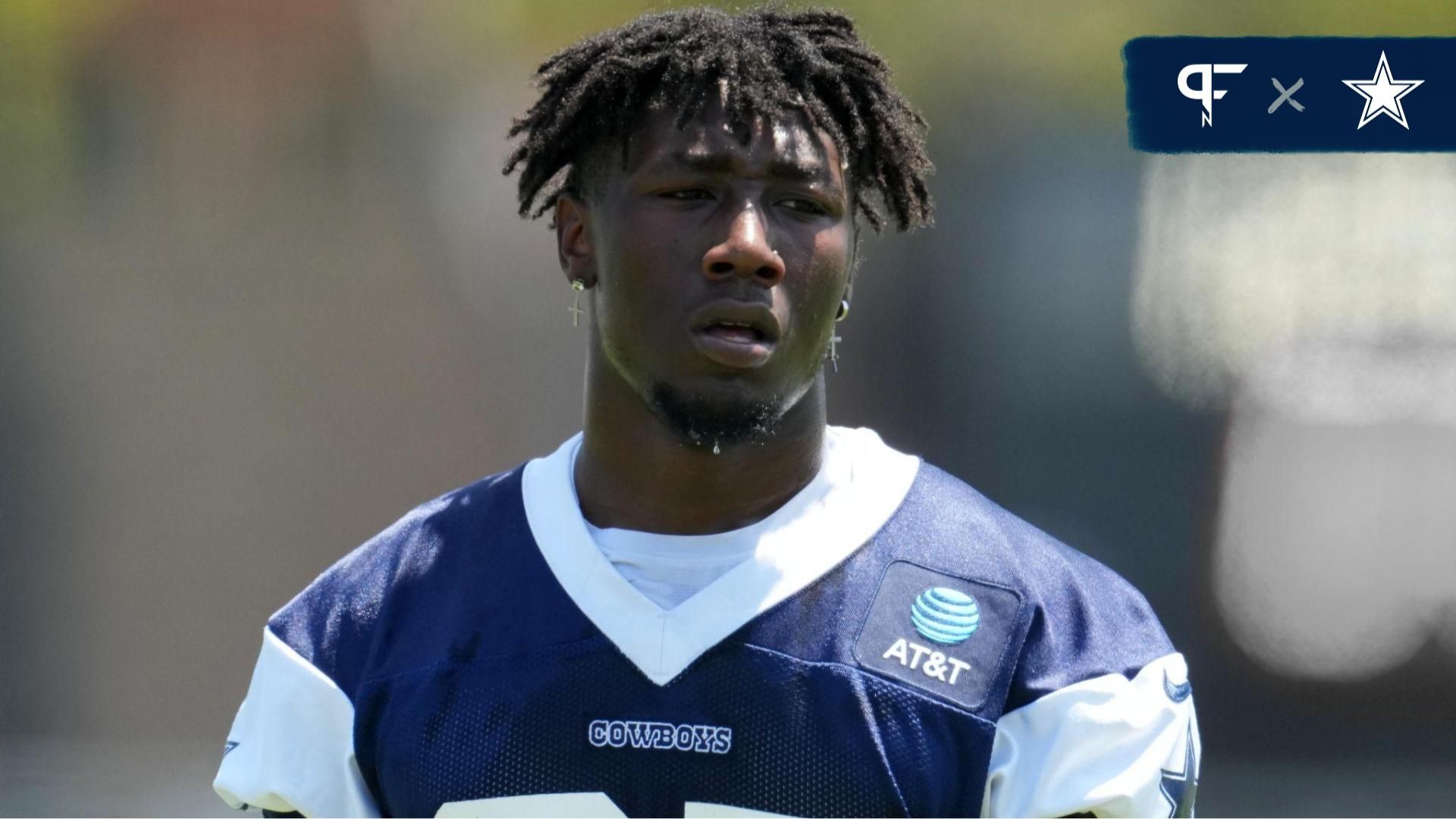 Dallas Cowboys linebacker DeMarvion Overshown (35) during training camp at the River Ridge Fields.