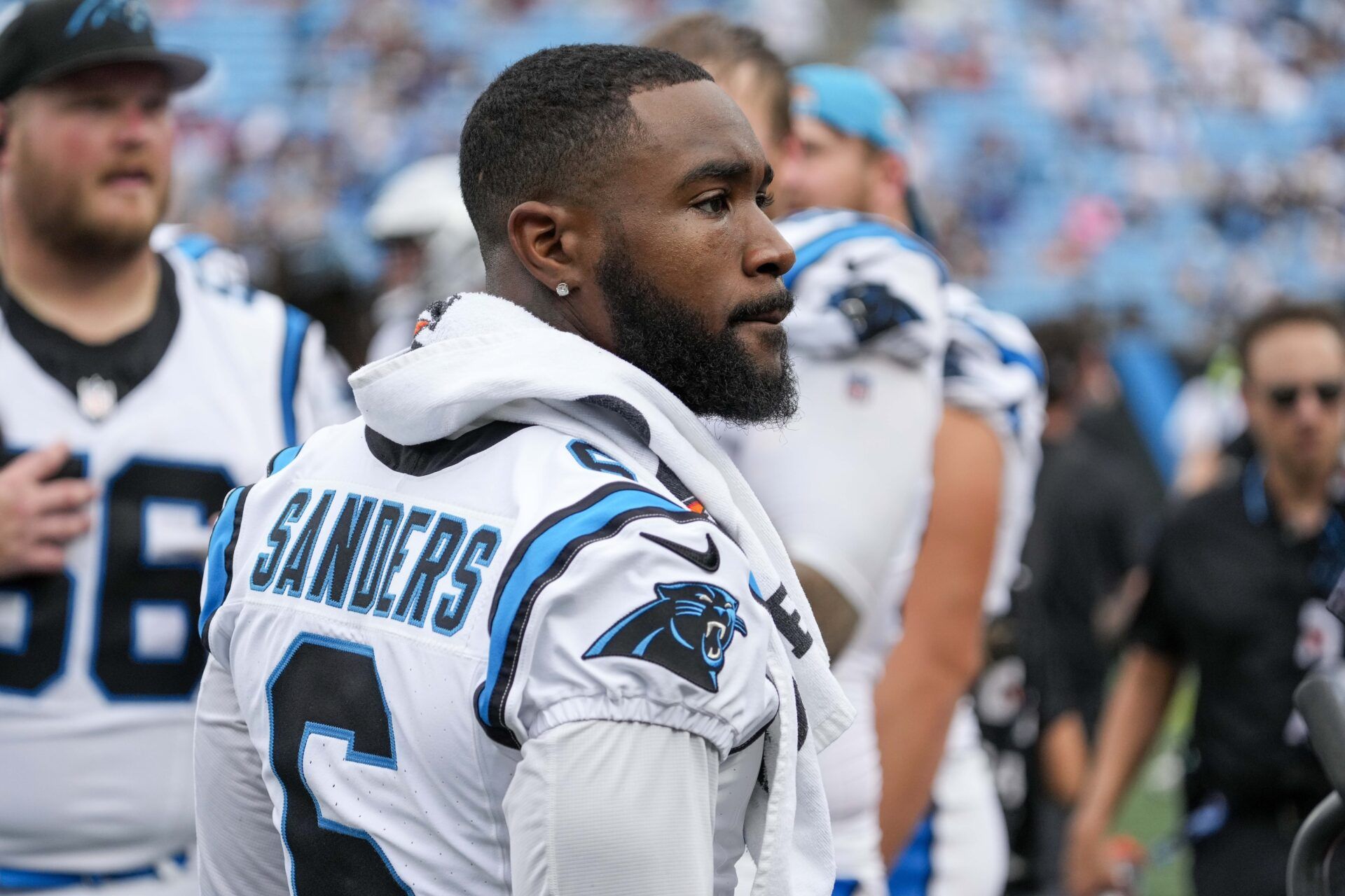 Miles Sanders (6) during the second half against the New York Jets at Bank of America Stadium.