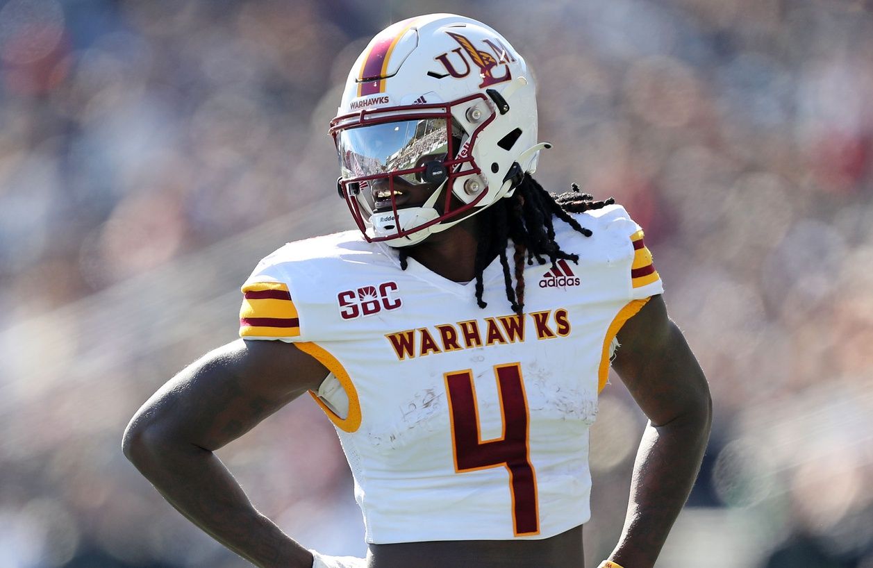 UL Monroe Warhawks WR Tyrone Howell (4) lines up on the offense.