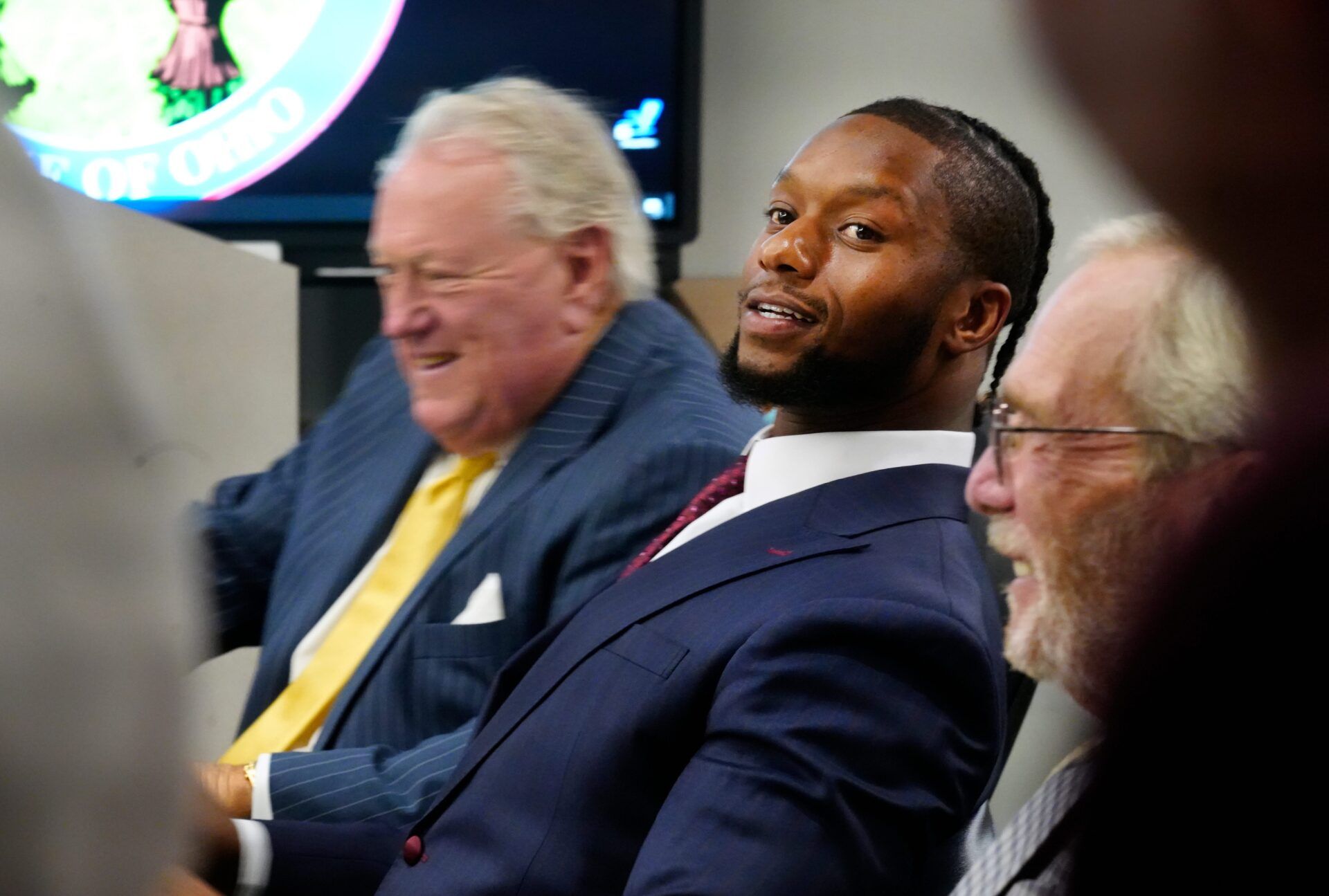 Cincinnati Bengals RB Joe Mixon in court with his lawyers.