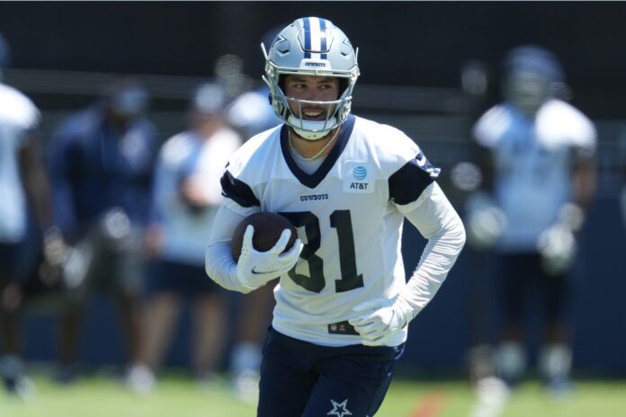 Simi Fehoko (81) carries the ball during training camp at Marriott Residence Inn-River Ridge Playing Fields.