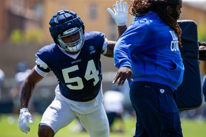 Dallas Cowboys DE Sam Williams (54) during drills at training camp.