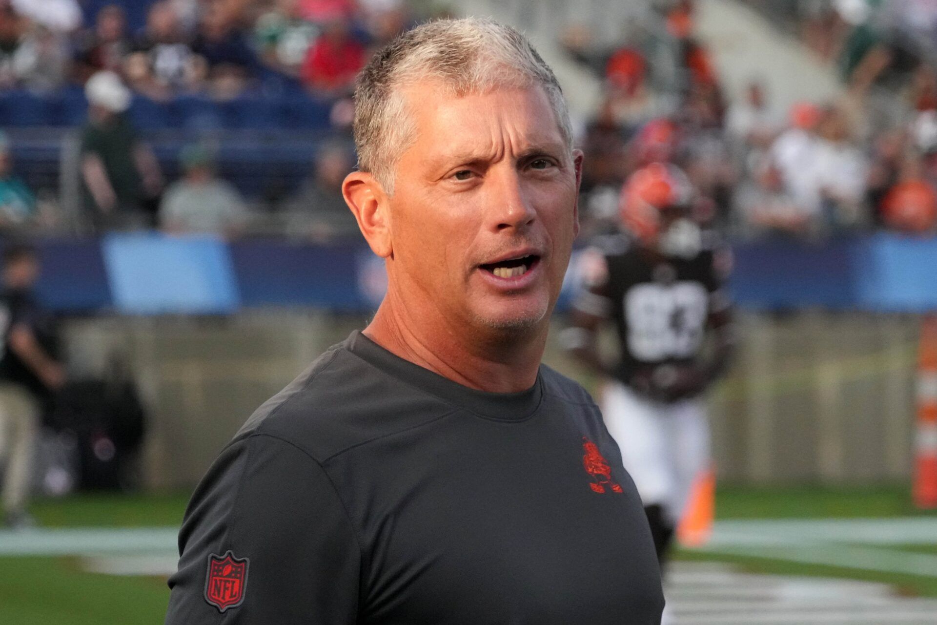 Cleveland Browns defensive coordinator Jim Schwartz during the Hall of Fame Game.