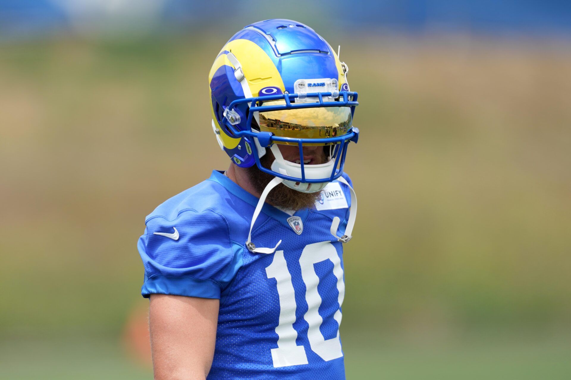 Cooper Kupp (10) during minicamp at Cal Lutheran University.