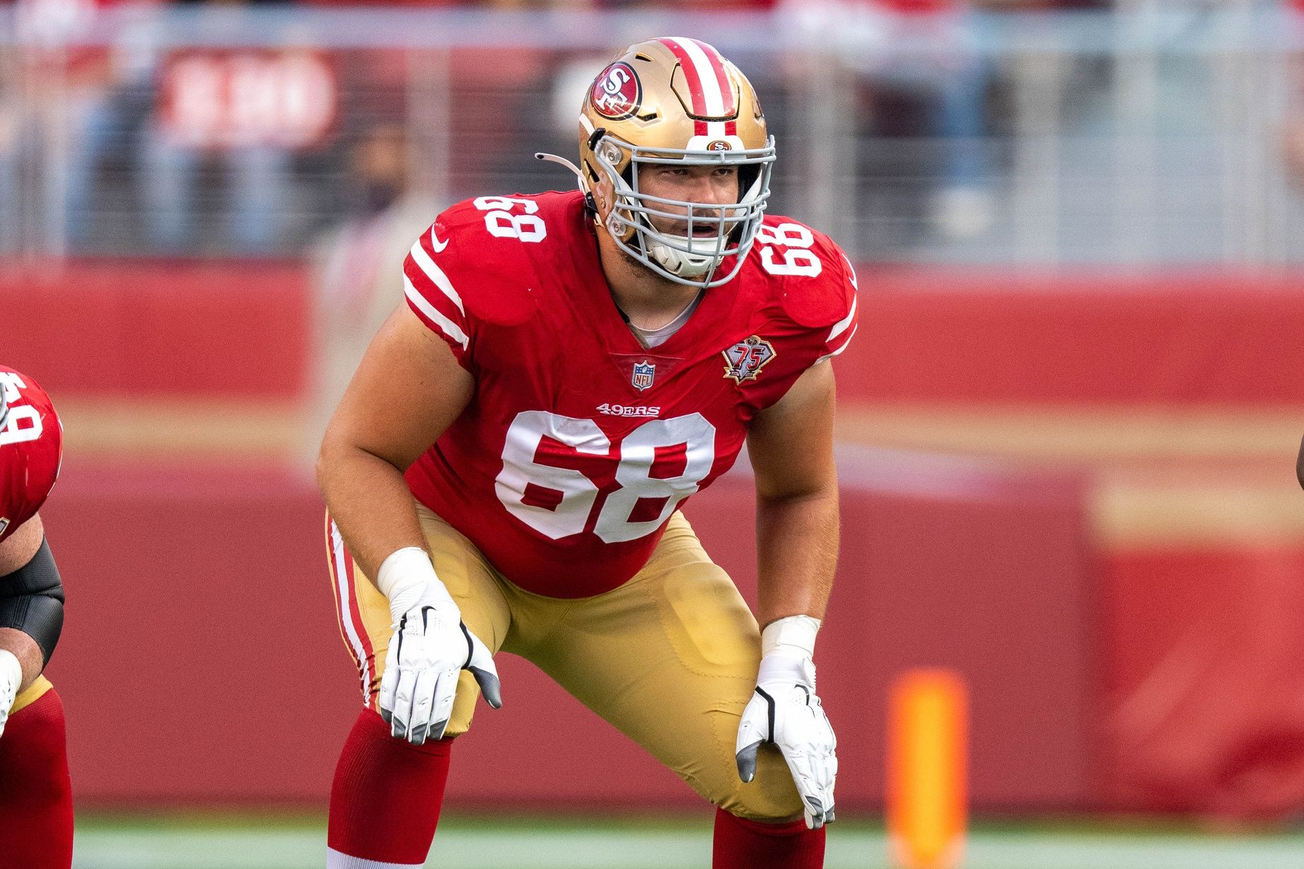 Colton McKivitz (68) during the first quarter against the Kansas City Chiefs at Levi's Stadium. 