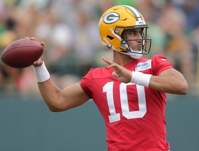 Jordan Love (10) during the first day of practice of theGreen Bay Packers’ 2023 training camp.