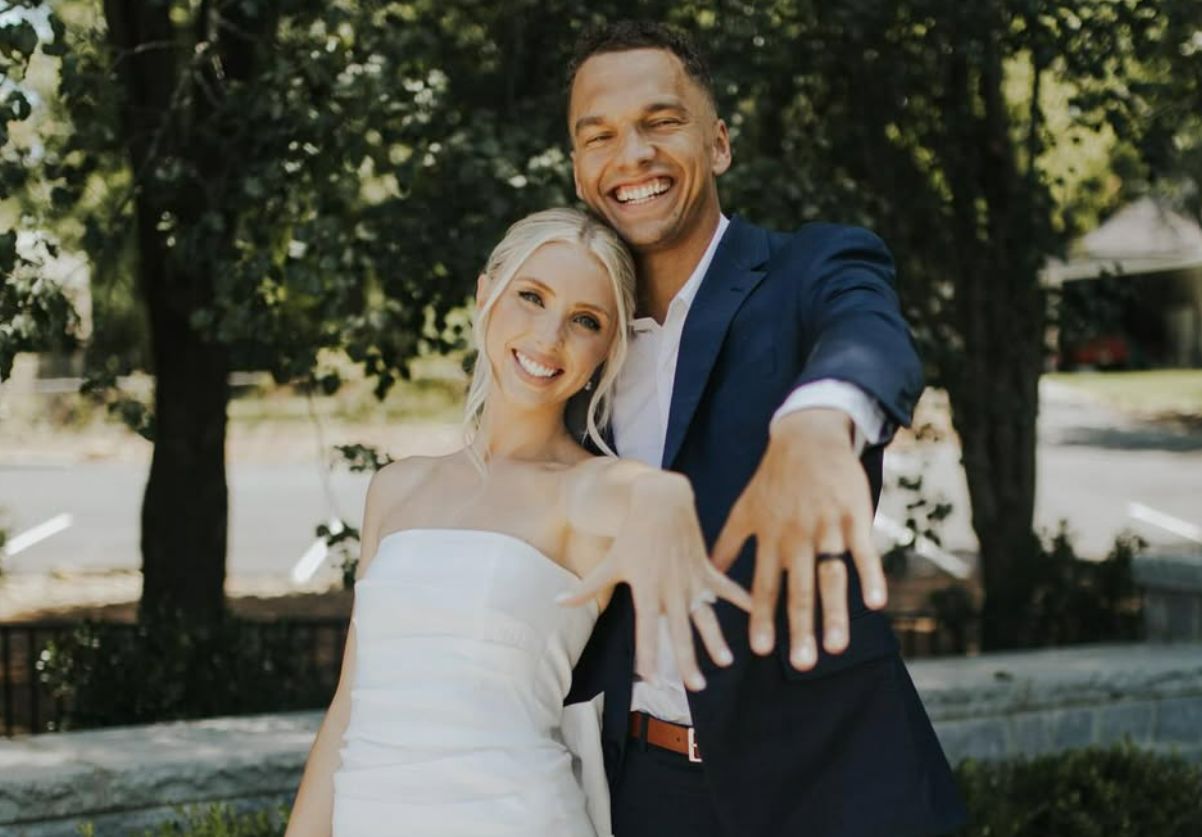 Desmond Ridder and his wife, Claire, got engaged in 2018. The couple are high school sweethearts.