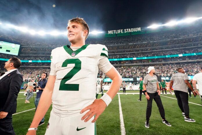 Zach Wilson after overtime victory vs. Buffalo Bills.