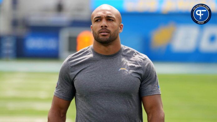 Los Angeles Chargers running back Austin Ekeler before the game against the Miami Dolphins at SoFi Stadium.