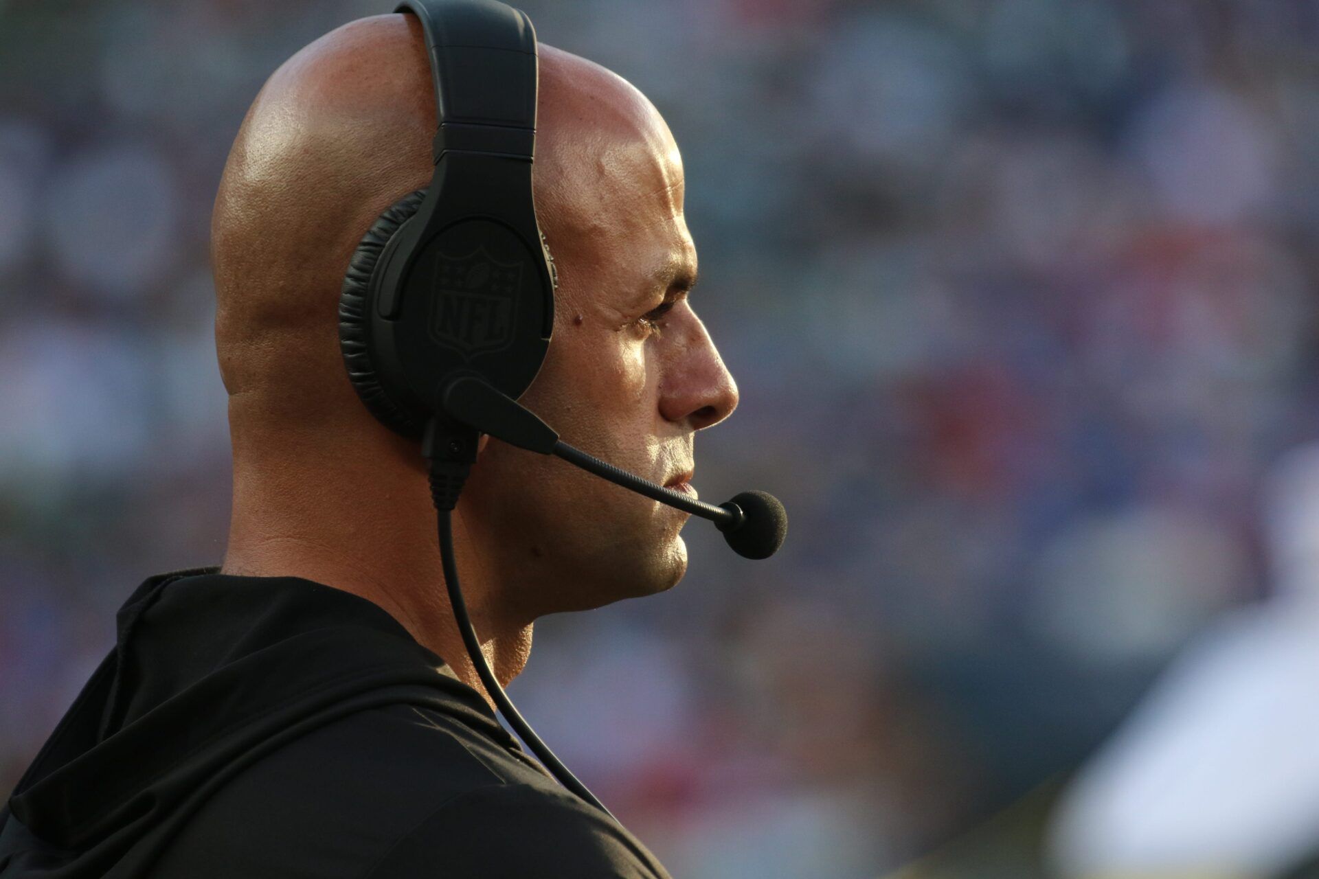 East Rutherford, NJ August 26, 2023 -- Jets coach Robert Saleh in the first half. The NY Jets against the NY Giants on August 26, 2023 at MetLife Stadium in East Rutherford, NJ, as the rivals play their final preseason game before the start of the NFL season.