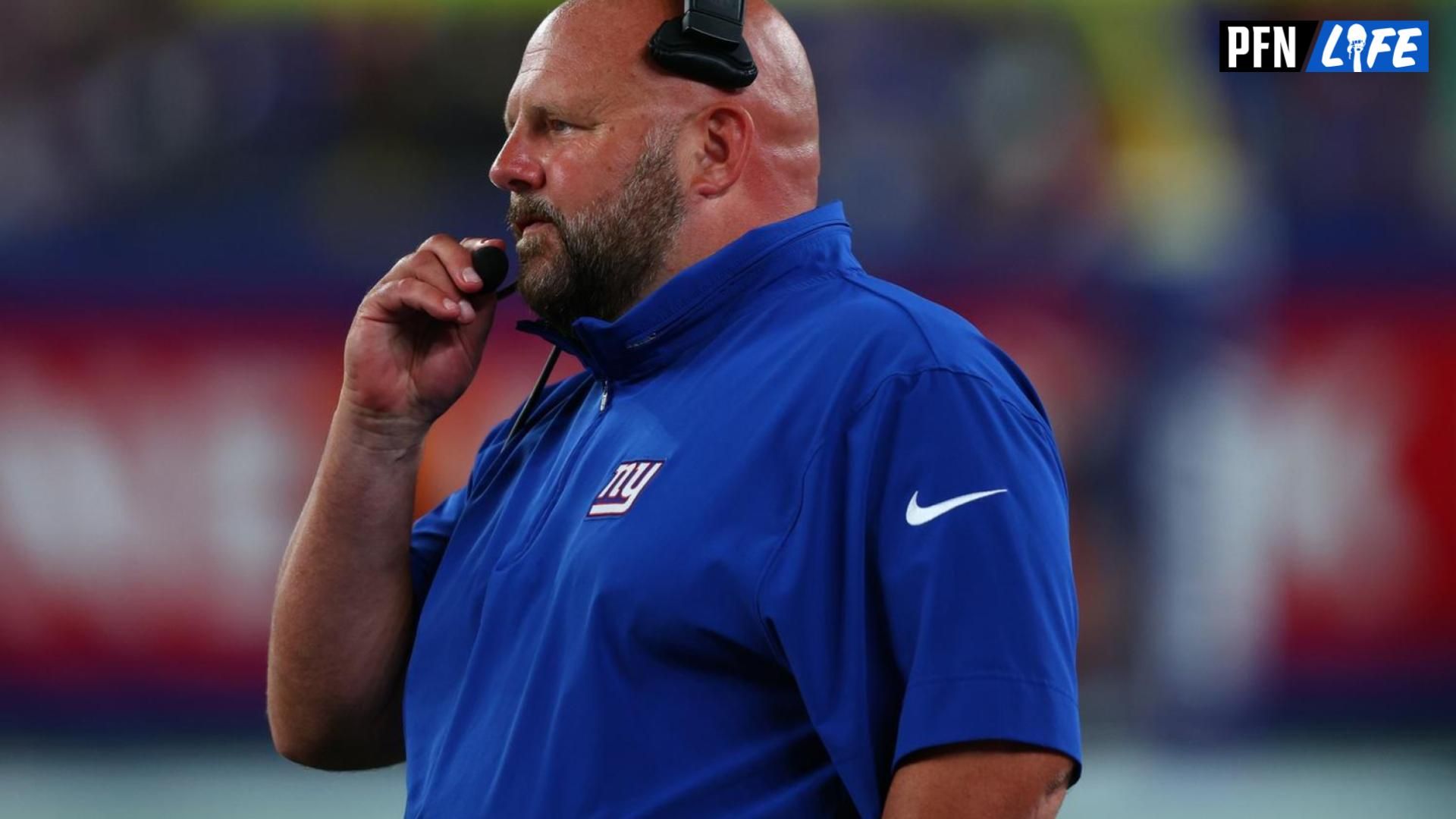 New York Giants head coach Brian Daboll calling plays during the game.