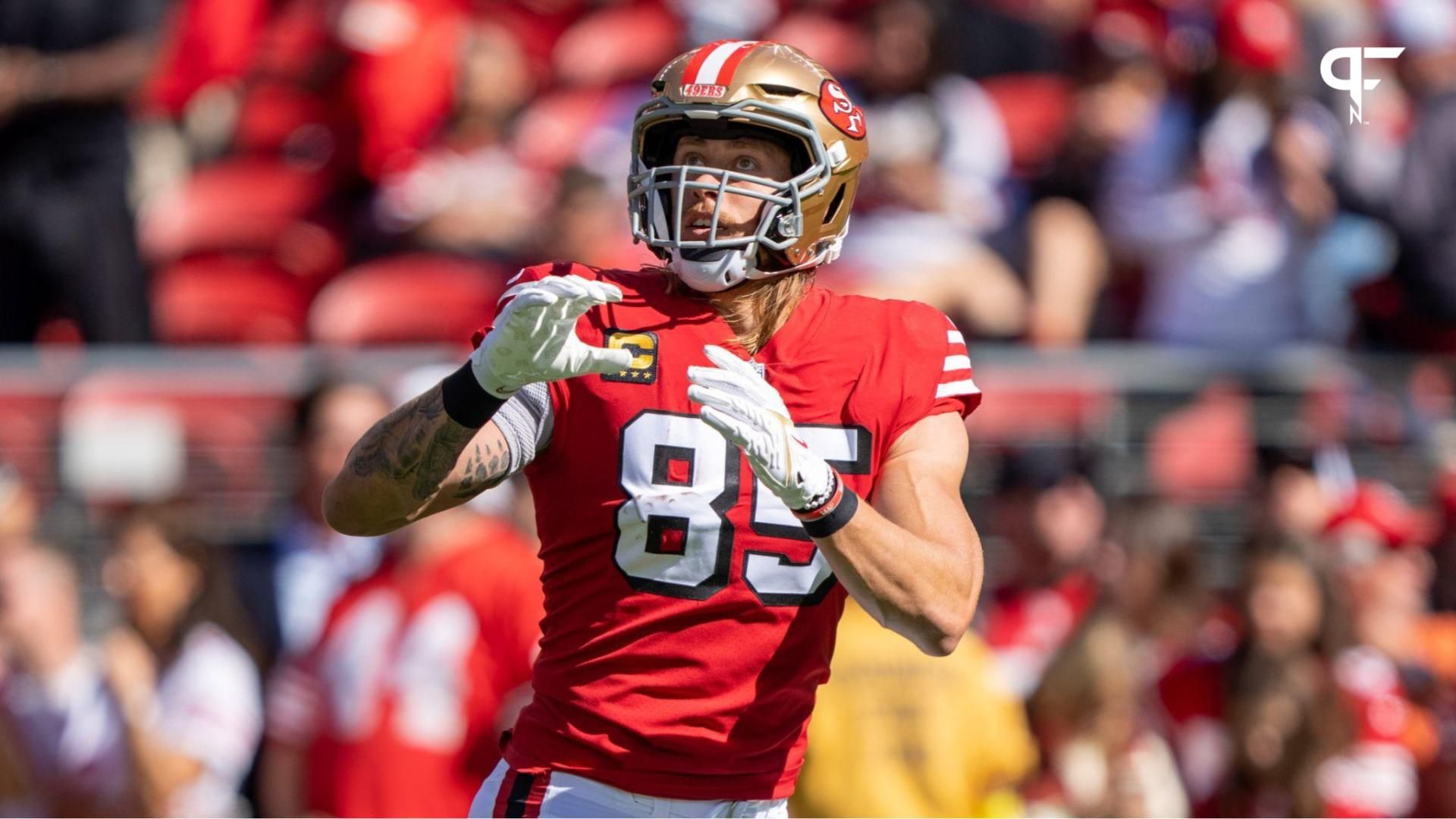 George Kittle (85) before the game against the Kansas City Chiefs at Levi's Stadium.