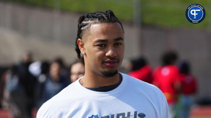 Ohio State Buckeyes receiver Jaxon Smith-Njigba during NFL Draft Play Football Clinic at Central High School.