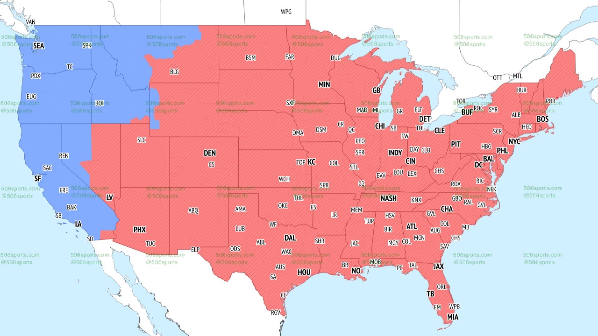 FOX Sports Coverage Map Late Sunday Week 1