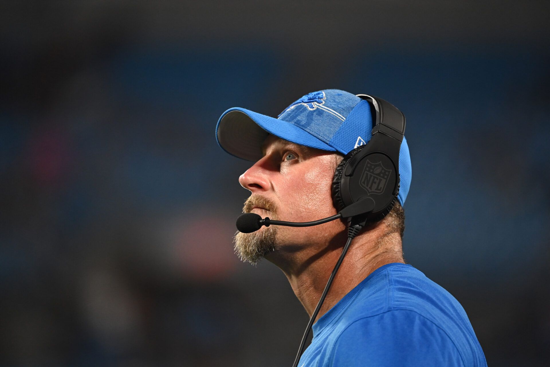 Detroit Lions head coach Dan Campbell in the fourth quarter at Bank of America Stadium.