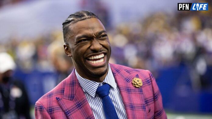 ESPN sideline reporter Robert Griffin III during the Michigan Wolverines game against the Texas Christian Horned Frogs during the 2022 Fiesta Bowl at State Farm Stadium.