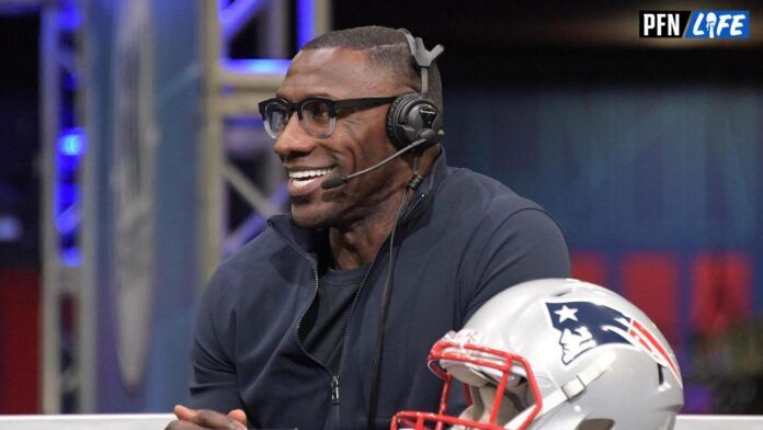 Denver Broncos and Baltimore Ravens former tight end Shannon Sharpe on radio row at the Super Bowl LIII media center at the Georgia World Congress Center.