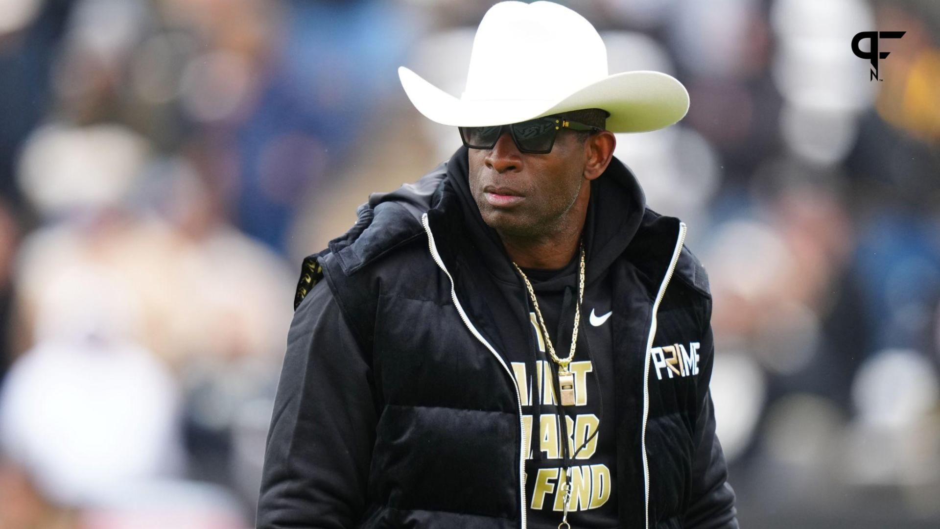 Colorado Buffaloes head coach Deion Sanders during the first half of the spring game at Folsom Filed.