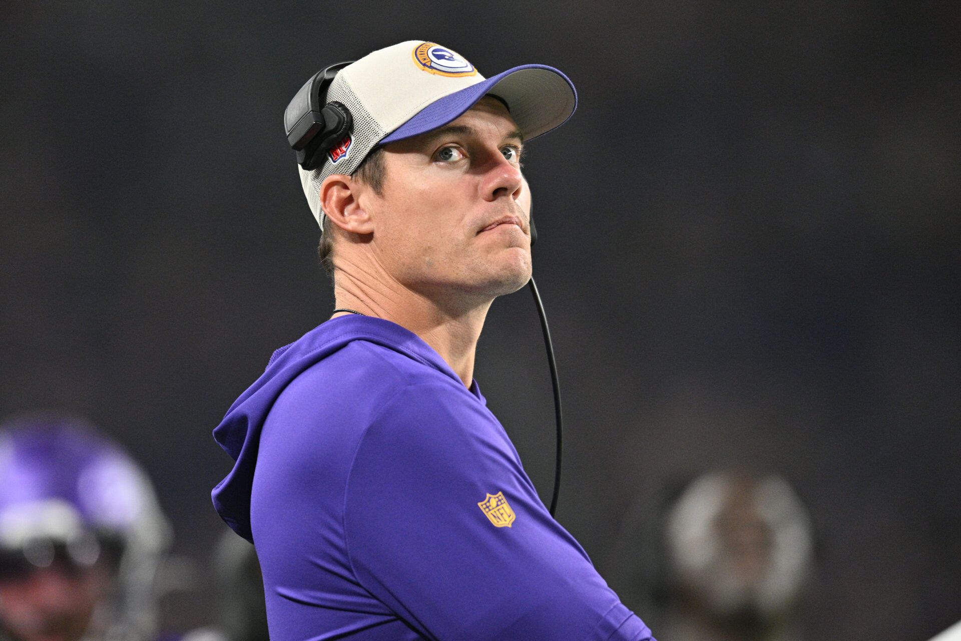 Minnesota Vikings head coach Kevin O'Connell looks on during the third quarter against the Tennessee Titans.