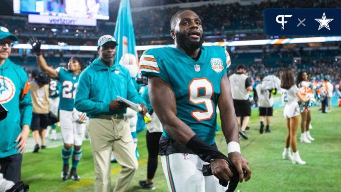 Miami Dolphins CB Noah Igbinoghene (9) leaving the field.