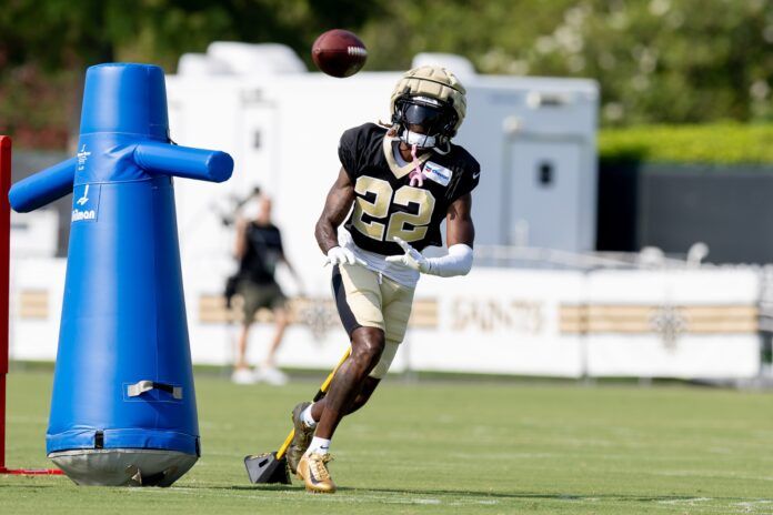 Rashid Shaheed (22) during training camp at the Ochsner Sports Performance Center.