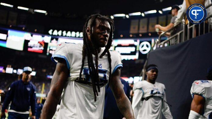 Tennessee Titans wide receiver DeAndre Hopkins (10) heads to the locker room as the team gets ready to face the New Orleans Saints at the Caesars Superdome in New Orleans, La., Sunday, Sept. 10, 2023.