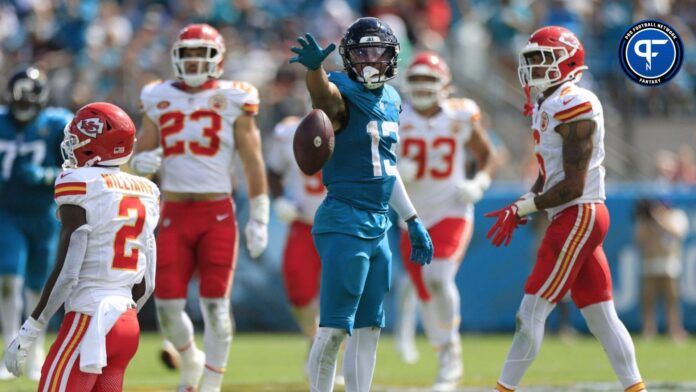 Christian Kirk (13) reacts to picking up a first down during the third quarter of a NFL football game Sunday